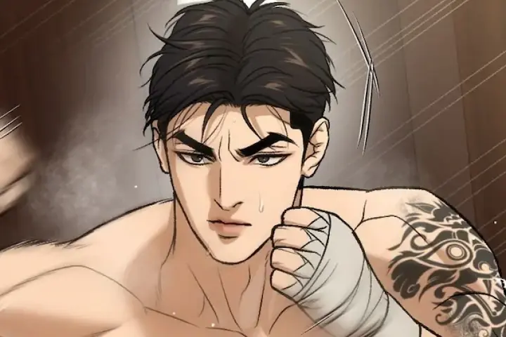 Jaekyung from Jinx Season 2 Chapter 83 showing a strong and determined look during the intense match.