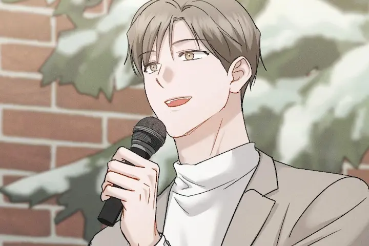 Male character speaking into a microphone in Beyond The Memories Chapter 103 English Scan